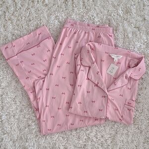 Laura Ashley Short Sleeve Button Up Pajama Set XL